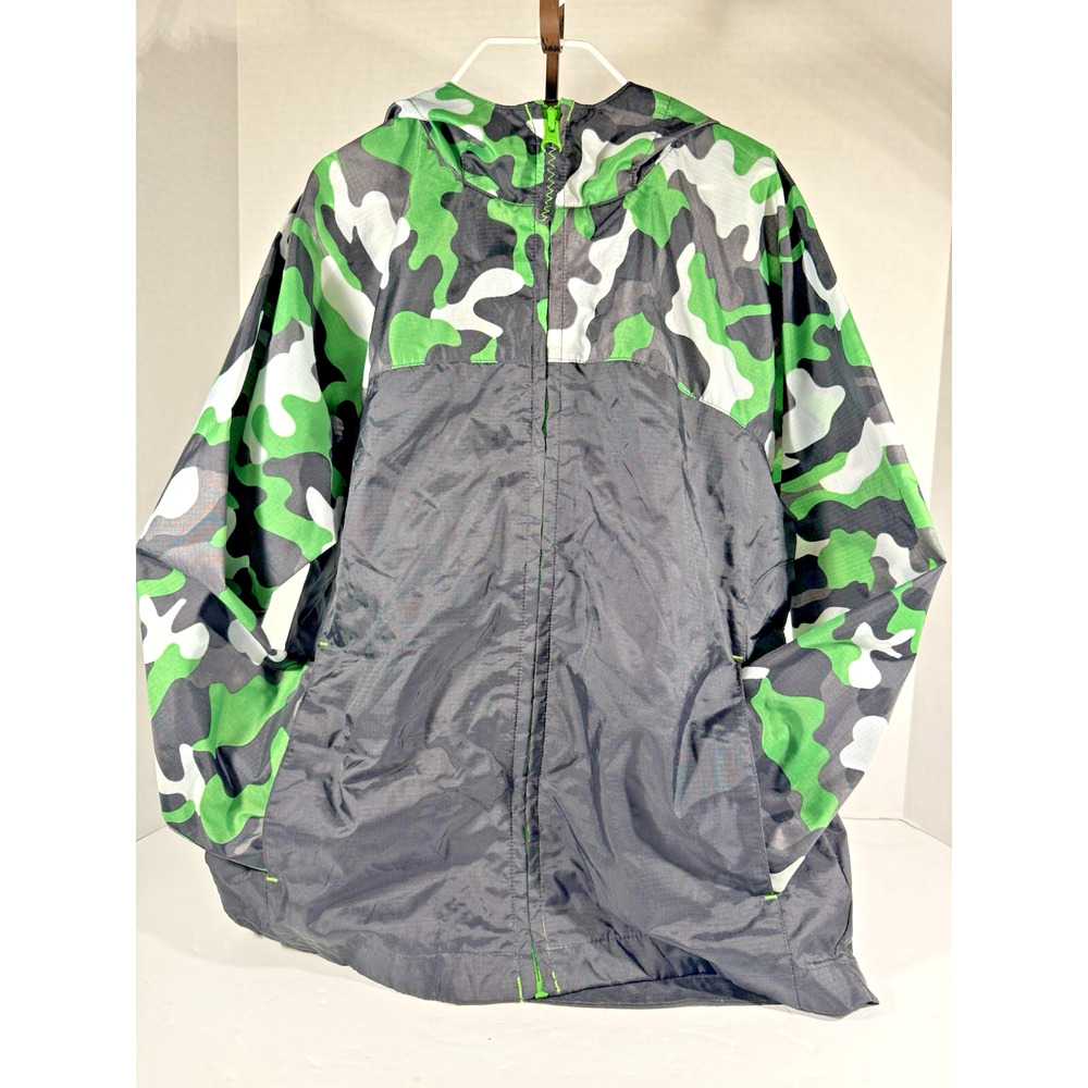 Lands End Boys Camouflage Zip Up Windbreaker‎ Sz8